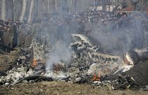 Keşmir'in Srinagar kenti yakınlarında düşen Hindistan'a ait helikopter