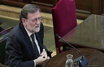Former Spanish PM Mariano Rajoy giving evidence