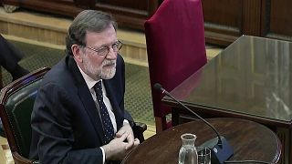 Former Spanish PM Mariano Rajoy giving evidence
