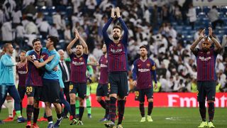 لاعبو برشلونة يحتفلون بوصولهم لنهائي كأس الملك
