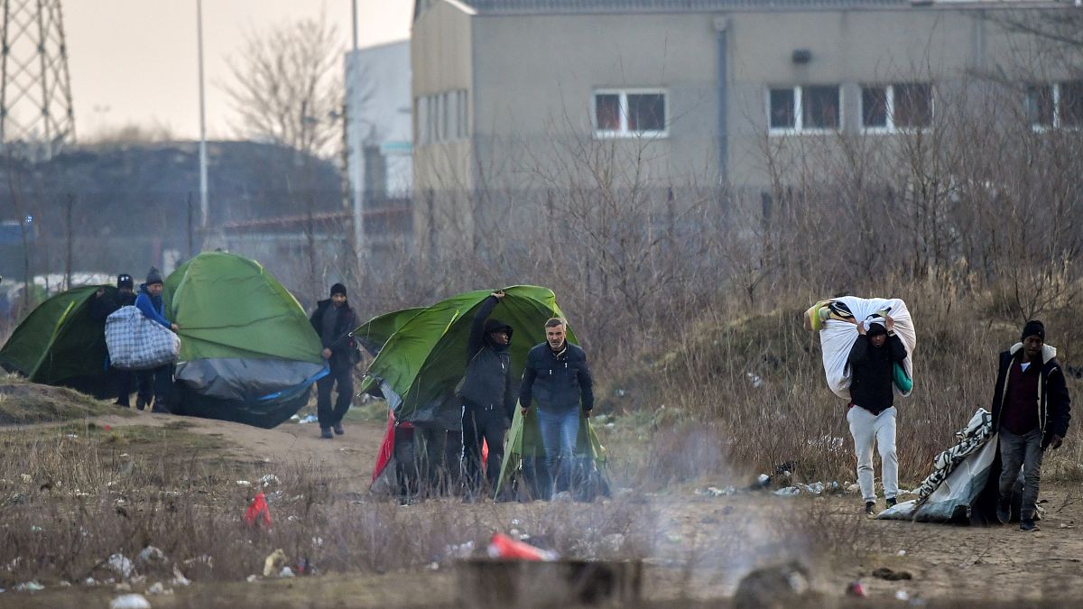 پناهجویان آواره در منطقه کاله در غرب فرانسه
