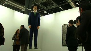 A four-metre high statue of Spain's King Felipe 