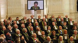 Members of the French Academy listen to French politician Simone Veil, 2010