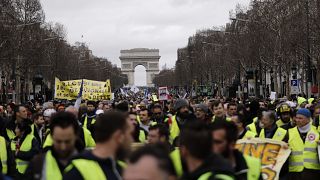 جانب من المظاهرات بالعاصمة باريس