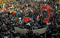 تظاهرات دانشجویان چپ در دانشگاه تهران