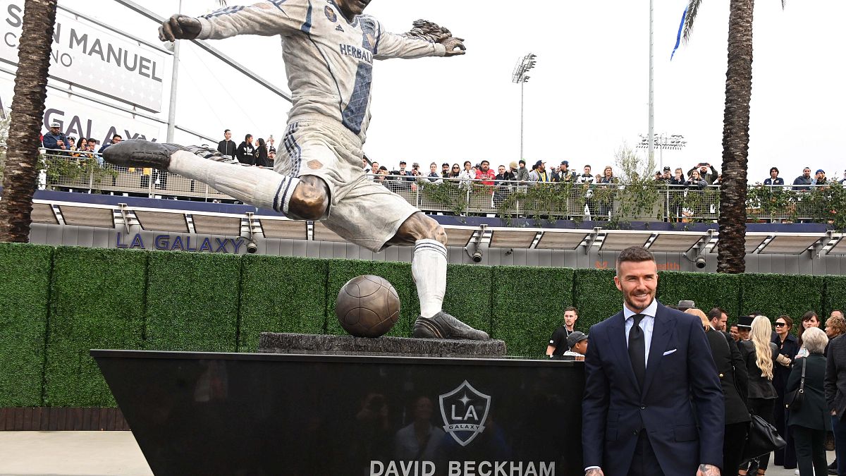 Estátua de Beckham no estádio do Galaxy