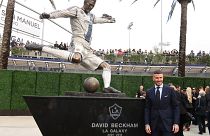 Estátua de Beckham no estádio do Galaxy