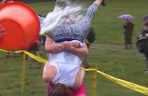 Unmarried winners of the 'Wife Carrying Championship' set to make it official