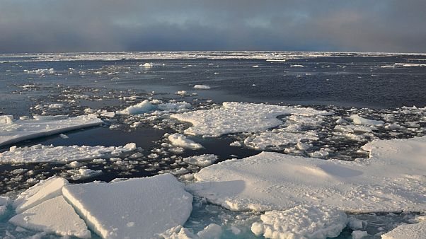 Arctic Ocean ice on Sept. 9, 2009. Arctic Ocean ice on Sept. 9, 2009.