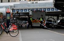 Police officers at Waterloo railway station in London on March 5, 2019