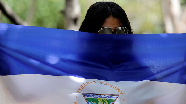 Manifestante durante una protesta contra el presidente Daniel Ortega Manifestante durante una protesta contra el presidente Daniel Ortega