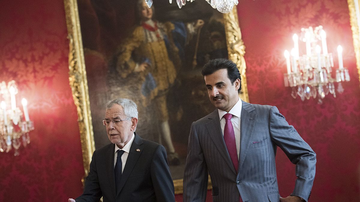أمير دولة قطر الشيخ تميم ورئيس النمسا ألكسندر فان دير بيلين
