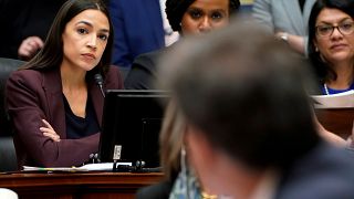 Alexandria Ocasio-Cortez at a House committee hearing