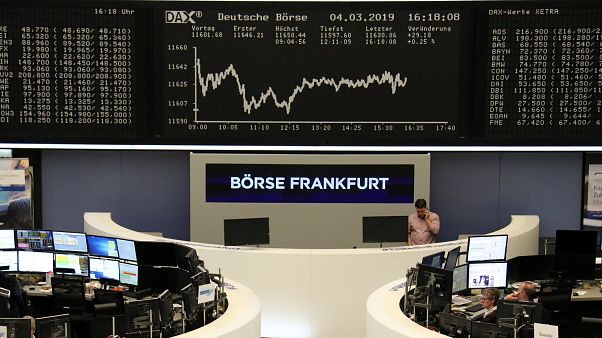 The German share price index DAX graph at the stock exchange in Frankfurt The German share price index DAX graph at the stock exchange in Frankfurt