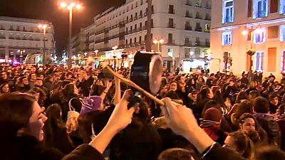 Spanish women march for equality on International Women's Day