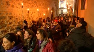 Weltfrauentag: Nächtliche Kundgebung in Madrid