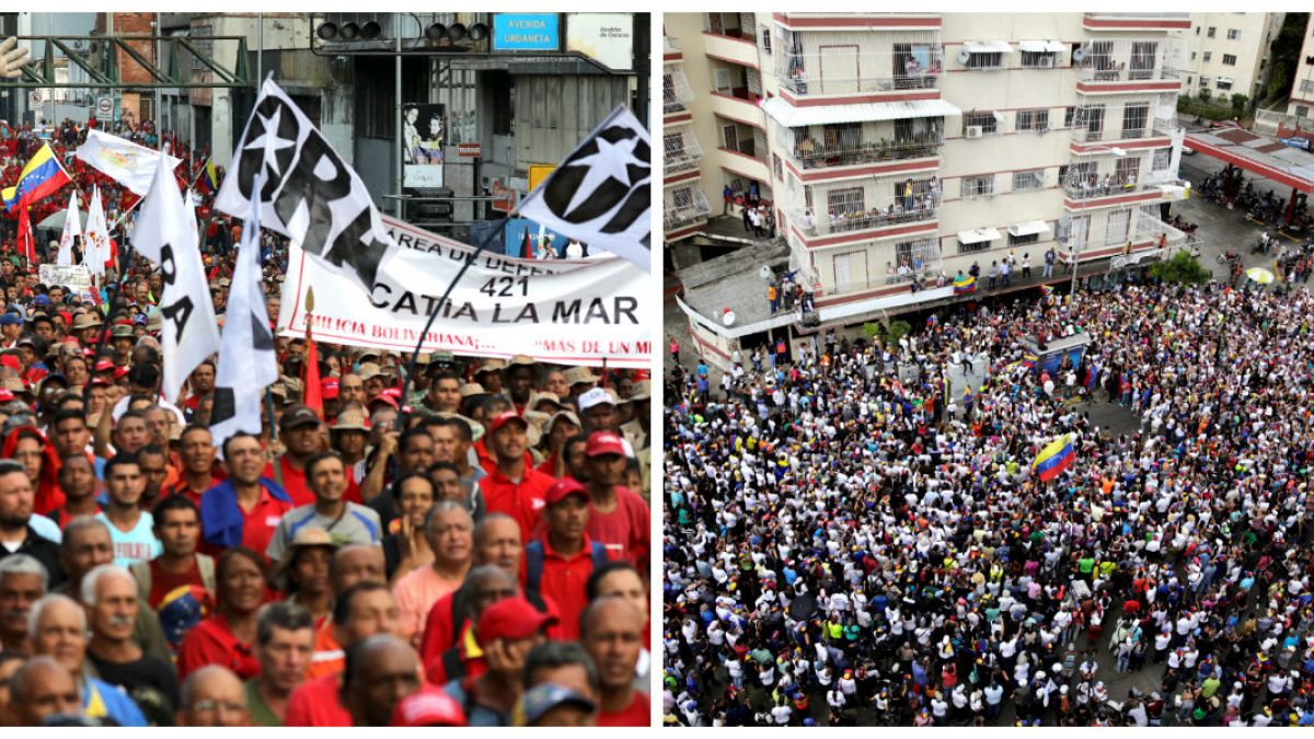 زورآزمایی خیابانی هواداران مادورو و گوایدو در پایتخت ونزوئلا
