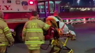 Injured passengers are taken to hospital in New York