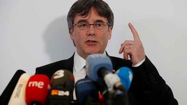 Carles Puigdemont in Berlin, Germany, February 12, 2019. Carles Puigdemont in Berlin, Germany, February 12, 2019.
