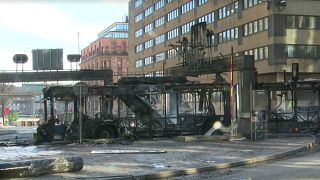 Bus explodes in central Stockholm, injuring driver