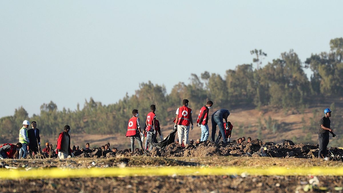Evacuation des corps sur la site du crash, 10 mars 2019