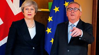 Theresa May and Jean-Claude Juncker on March 11, 2019. 