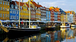 The waterfront in the Nyhavn area of Copenhapen