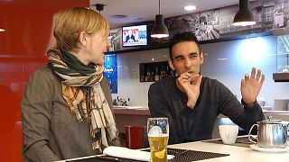 Brits Stella Fletcher and Andrew Nimmo watch the Brexit vote in Portugal.