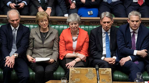 Britain's Prime Minister Theresa May reacts after the results of the vote Britain's Prime Minister Theresa May reacts after the results of the vote