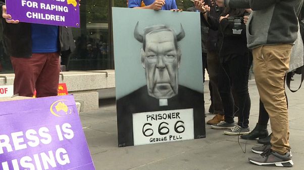 A protest poster against Cardinal Pell A protest poster against Cardinal Pell
