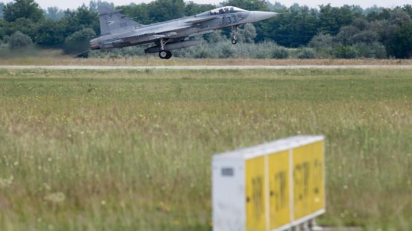A Magyar Légierő JAS-39 Gripen vadászrepülőgépe 2018 augusztus 2-án A Magyar Légierő JAS-39 Gripen vadászrepülőgépe 2018 augusztus 2-án