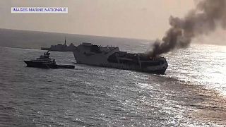کشتی باری حامل مواد شیمیایی خطرناک در نزدیکی فرانسه غرق شد