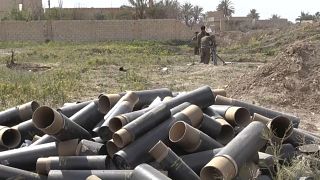 فوارغ القذائف المستخدمة في قتال داعش بباغوز
