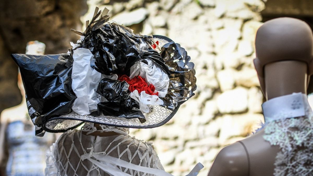 Eco-friendly designers create haute couture fashion out of trash