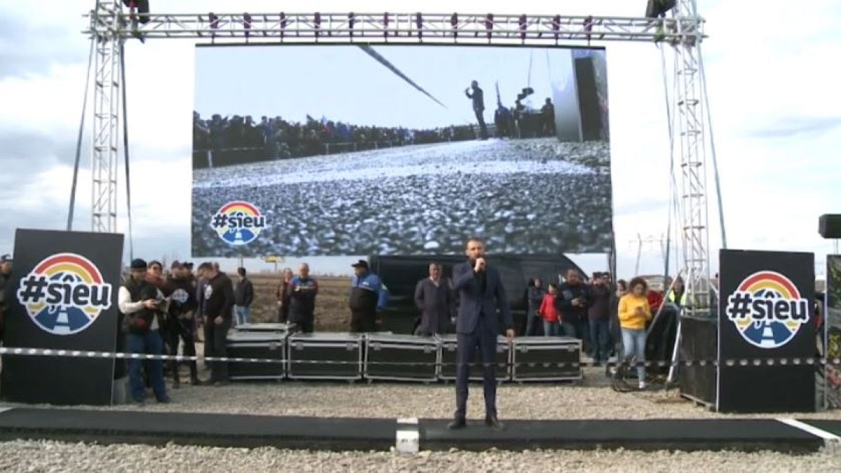 Businessman Stefan Mandachi on the 1 metre highway. 