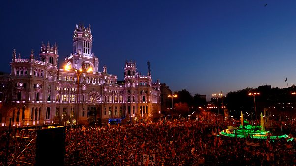 Thousands of Catalan separatist supporters protest in Madrid Thousands of Catalan separatist supporters protest in Madrid