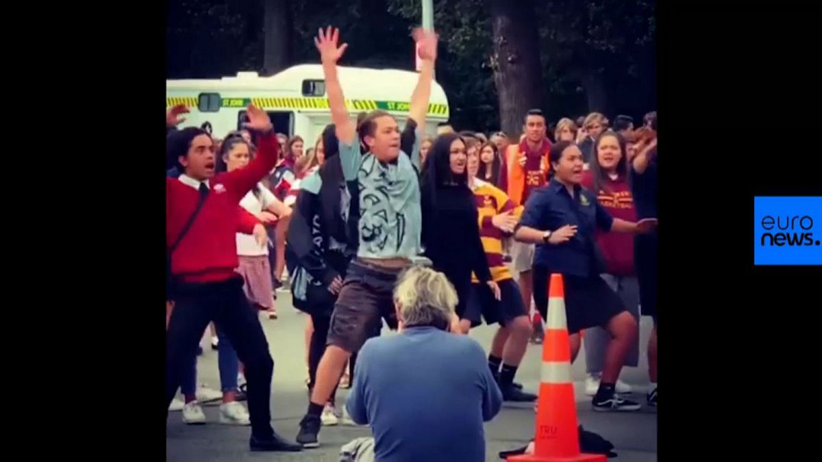 Watch: Christchurch high-school students perform haka at mosque vigil
