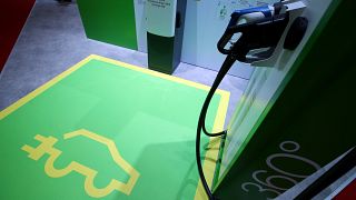 A charging station for electric cars, Geneva Motor Show, March 5, 2019.