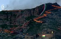 Thousands climbed the Akre mountain in a torchlit procession