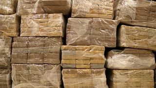 Packages containing cocaine seized in Peru.