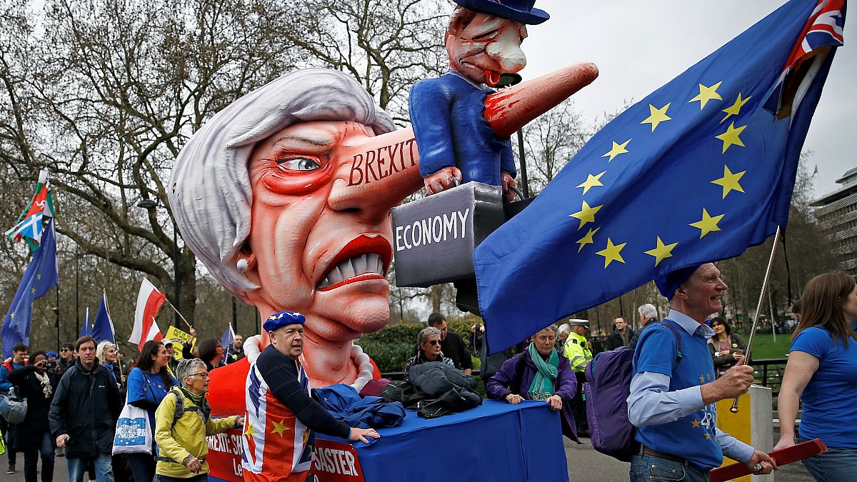 جانب من مظاهرات ضد خروج بريطانيا من الاتحاد الأوروبي