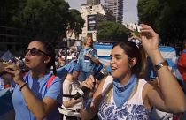 جانب من مسيرة احتجاجا على الإجهاض في الأرجنتين
