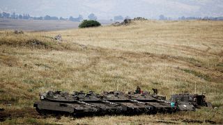رتل من الدبابات الإسرائيلية في الجولان