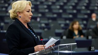 رئيسة وزراء رومانيا فيوريكا دانشيلا في البرلمان الأوروبي