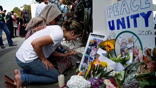 Tributes outside Christchurch's Al-Noor mosque on March 23, 2019.