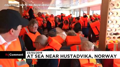 Norveç'te yolcu gemisinde yaşanan korku dolu anlar kamerada