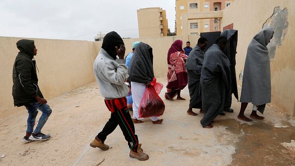 مهاجرون أنقذهم خفر السواحل الليبي قرب سبراطة -آذار/ مارس 2019 مهاجرون أنقذهم خفر السواحل الليبي قرب سبراطة -آذار/ مارس 2019