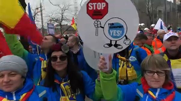 Fernfahrer-Proteste in Brüssel Fernfahrer-Proteste in Brüssel
