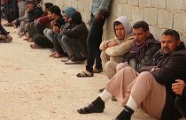 بعض المهاجرين الذين تمكنوا من الهرب في ليبيا