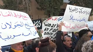 مظاهرة للفنانين السوريين احتجاجا على اعتراف ترامب بسيادة إسرائيل على الجولا
